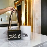 Karl Lagerfeld K Signature Cross Body Shoulder Bag With OG Box & Dust Bag (Black - 339)